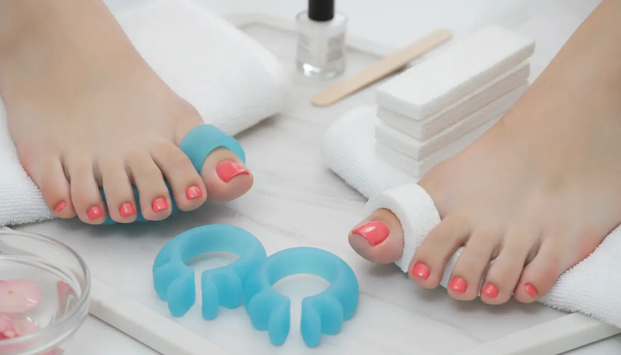Comparing Toe Separators for Perfect Polish: Silicone vs. Foam for Your Home Pedicure visual summary